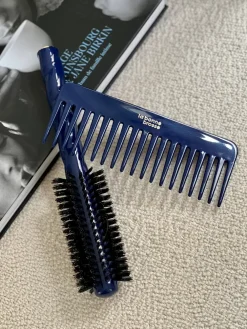 Le Peigne Large Démêlant en Acétate Bleu Myrtille|La Bonne Brosse Sale